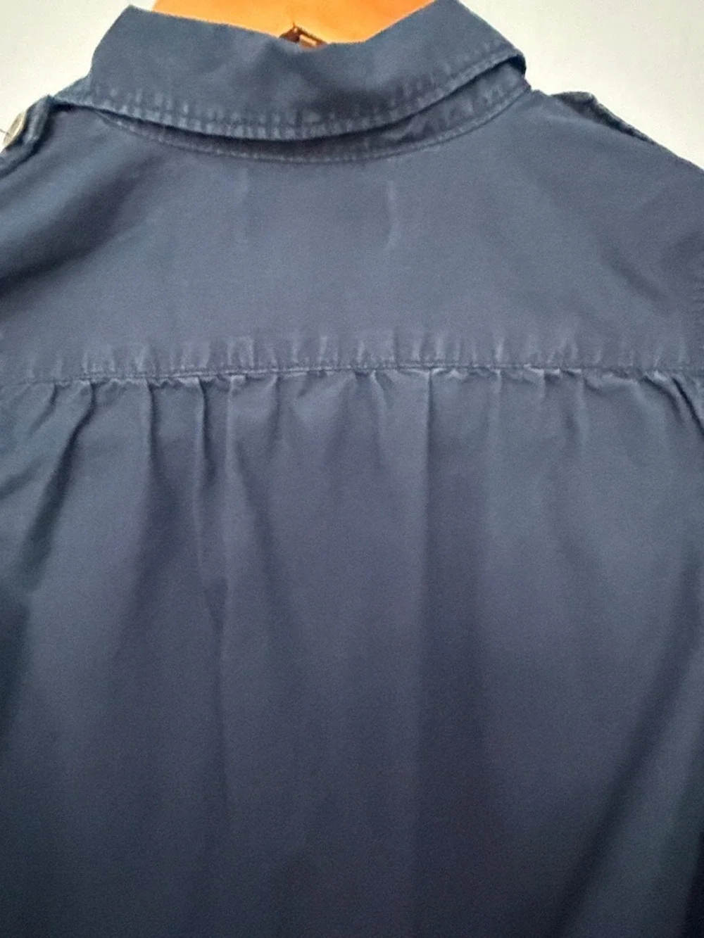 Polo Ralph Lauren Girls Navy Shirt Dress Size 4 Button Front Ruffle Hem Classic
